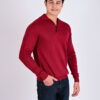 Men’s cotton jersey with knitted stripes on the sleeves maroon 4015