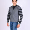 Men’s Pullover Hoodie Stripes Sweatshirt With Zip Closure 4019
