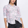 Fashionable Baby Pink Printed Shirt – Unique Upside-Down Front Look